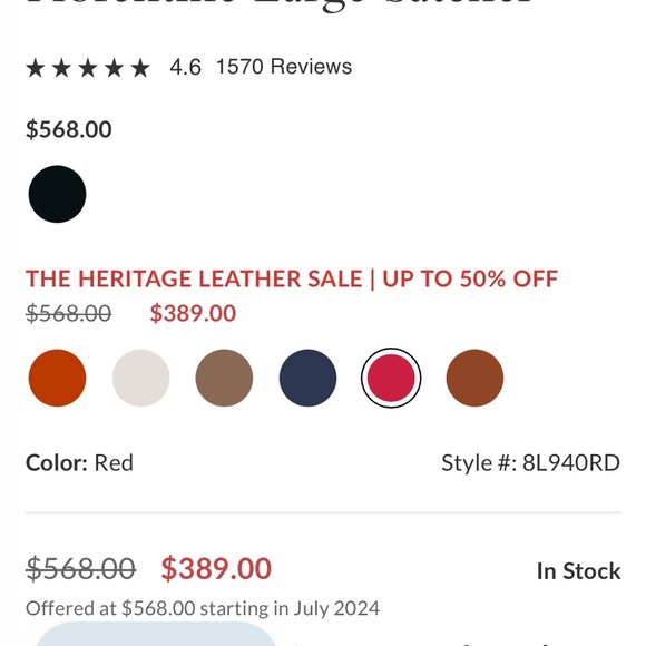 Dooney & Bourke Large Florentine Satchel in Red. - Picture 11 of 12